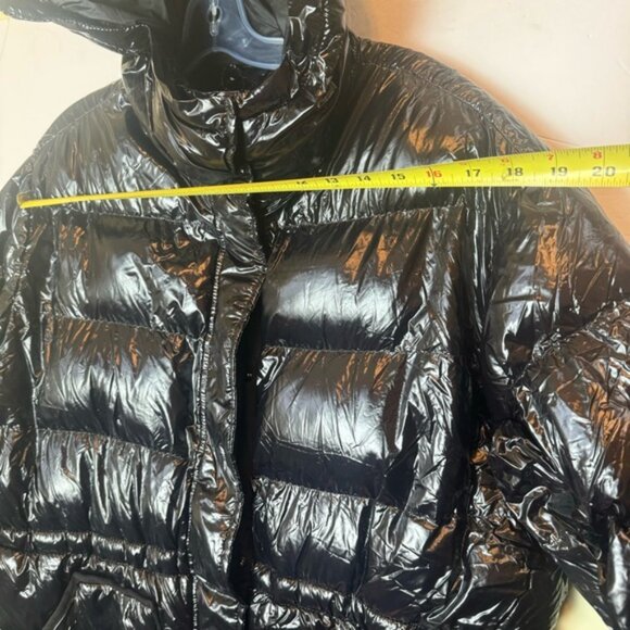 Gap NEW Shiny Puffer Jacket Hood Oversized Pockets Synthetic Cozy Parka Warm L - Picture 13 of 16